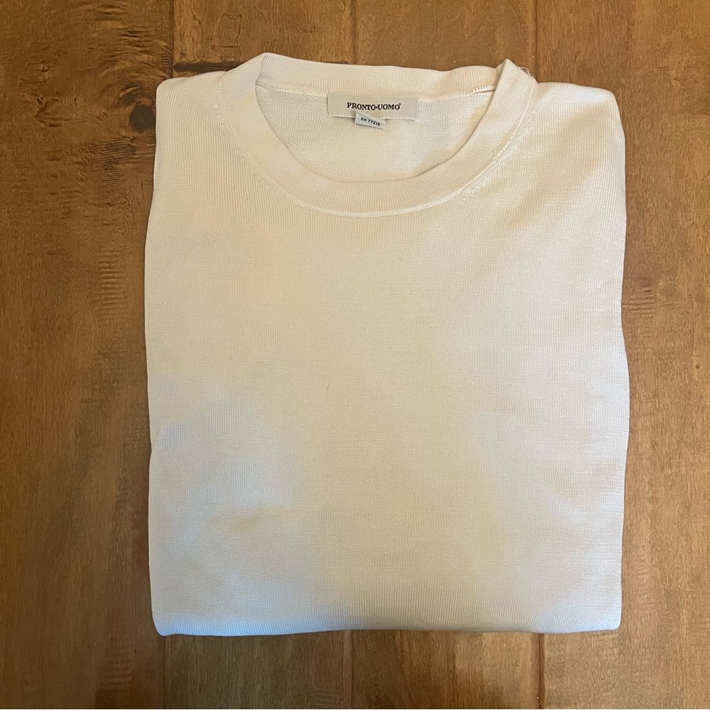 Pronto Uomo Cream Silk Sweater short sleeve XL